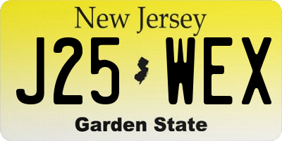 NJ license plate J25WEX