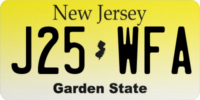 NJ license plate J25WFA