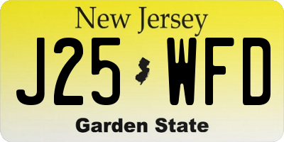 NJ license plate J25WFD