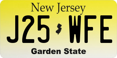 NJ license plate J25WFE
