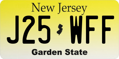 NJ license plate J25WFF