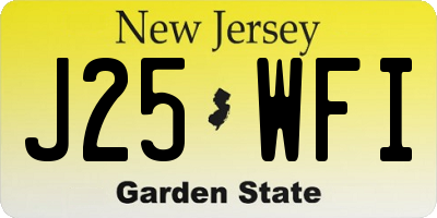 NJ license plate J25WFI