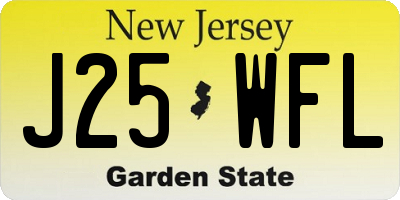 NJ license plate J25WFL