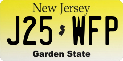 NJ license plate J25WFP