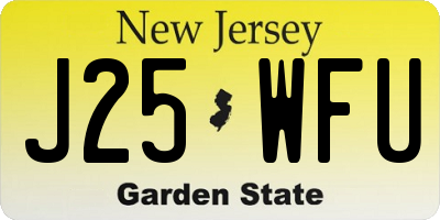 NJ license plate J25WFU