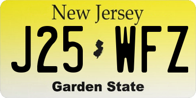 NJ license plate J25WFZ