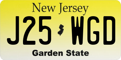 NJ license plate J25WGD