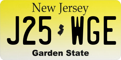 NJ license plate J25WGE