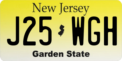 NJ license plate J25WGH