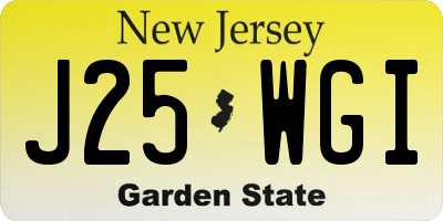 NJ license plate J25WGI