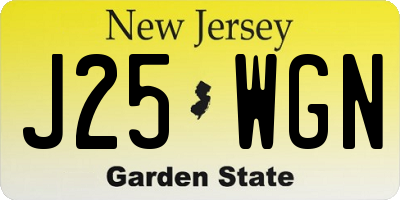 NJ license plate J25WGN