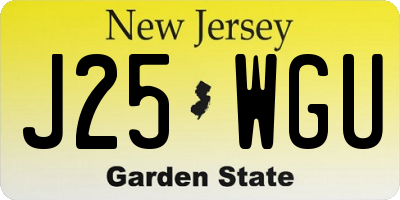 NJ license plate J25WGU