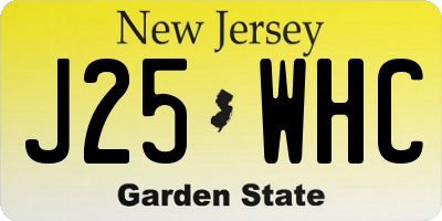 NJ license plate J25WHC