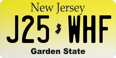 NJ license plate J25WHF