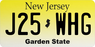 NJ license plate J25WHG