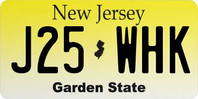 NJ license plate J25WHK
