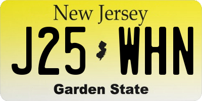 NJ license plate J25WHN