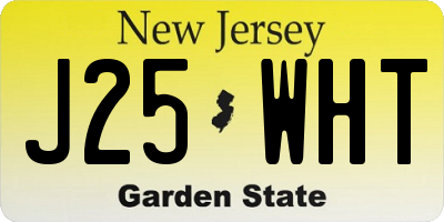 NJ license plate J25WHT
