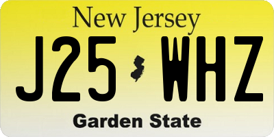 NJ license plate J25WHZ