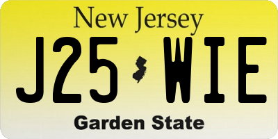 NJ license plate J25WIE