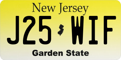 NJ license plate J25WIF
