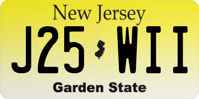 NJ license plate J25WII
