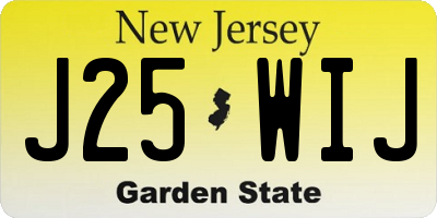 NJ license plate J25WIJ