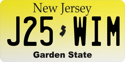 NJ license plate J25WIM