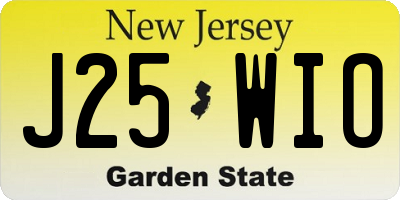 NJ license plate J25WIO
