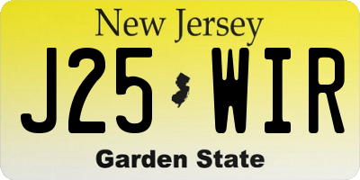 NJ license plate J25WIR