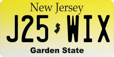 NJ license plate J25WIX
