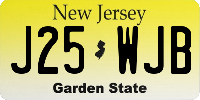 NJ license plate J25WJB