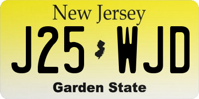 NJ license plate J25WJD