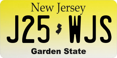 NJ license plate J25WJS