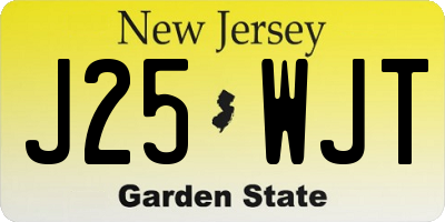 NJ license plate J25WJT