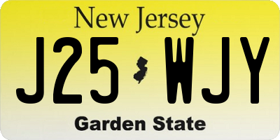NJ license plate J25WJY