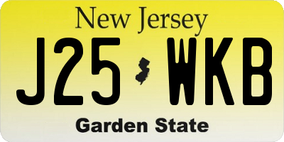 NJ license plate J25WKB