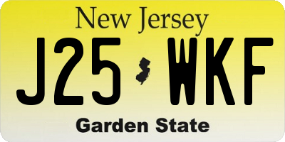 NJ license plate J25WKF