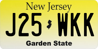 NJ license plate J25WKK