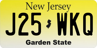 NJ license plate J25WKQ