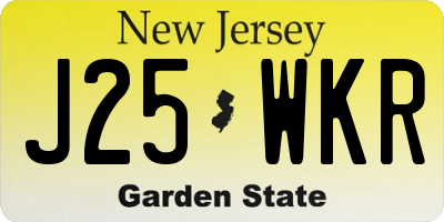 NJ license plate J25WKR