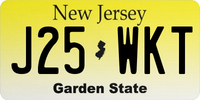 NJ license plate J25WKT