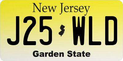 NJ license plate J25WLD
