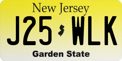 NJ license plate J25WLK