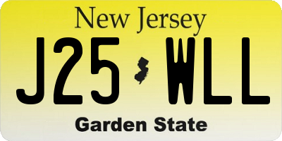 NJ license plate J25WLL