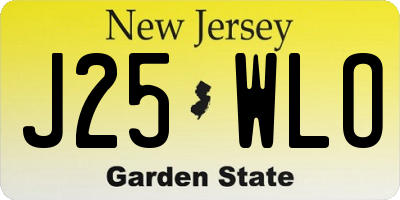 NJ license plate J25WLO