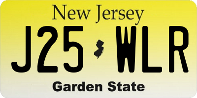 NJ license plate J25WLR