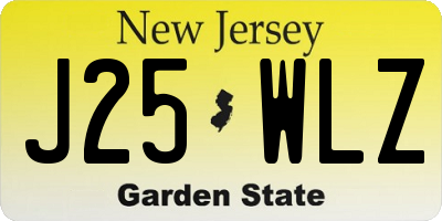 NJ license plate J25WLZ