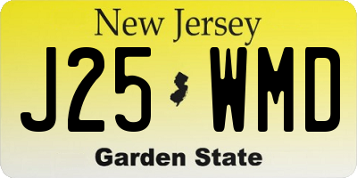 NJ license plate J25WMD