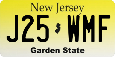 NJ license plate J25WMF